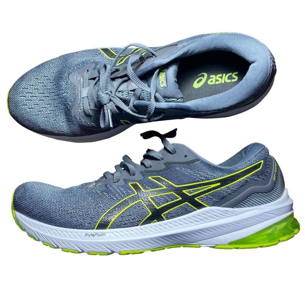 Asics GT-1000 11 Mens Running Shoesโ Grey Hazard Green 1011B354 Size 12